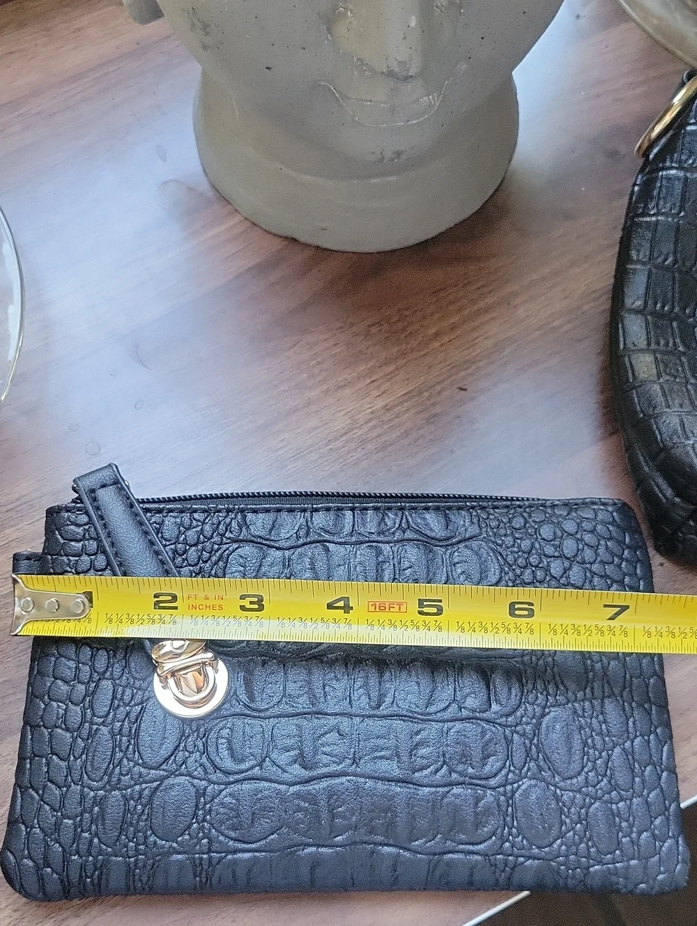 Black Croc-Embossed Cosmetic Bag Set